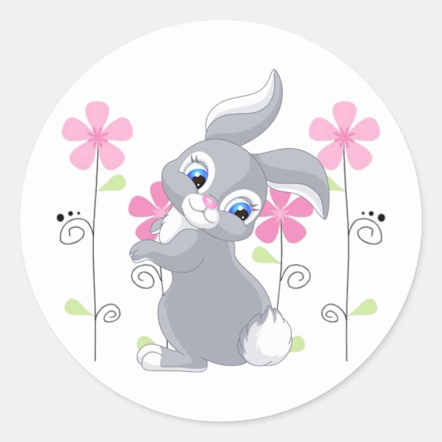 Sticker-Bunny Runt Klistermärke (Framsida)