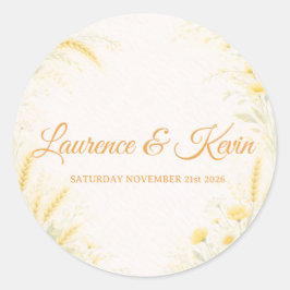 Sticker carré Elegant Botanical Wedding Runt Klistermärke