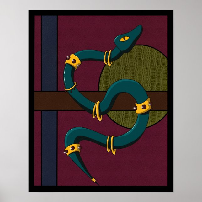 Sticker Carré Snake Poster (Framsidan)