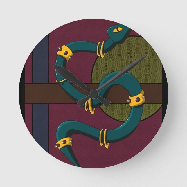 Sticker Carré Snake Rund Klocka (Framsida)