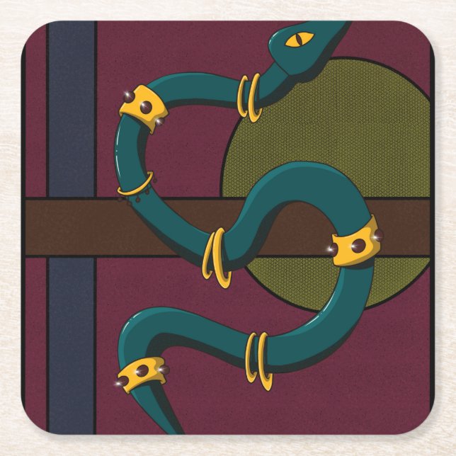 Sticker Carré Snake Underlägg Papper Kvadrat (Framsidan)