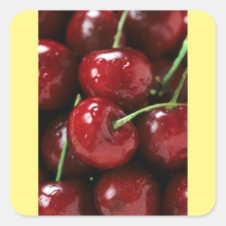 Sticker Cherries Fyrkantigt Klistermärke