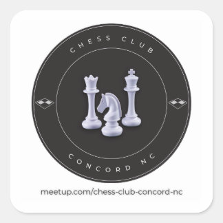 Sticker - Chess Klubb Concord NC Fyrkantigt Klistermärke
