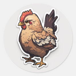 Sticker Chicken Classic Round Sticker Runt Klistermärke