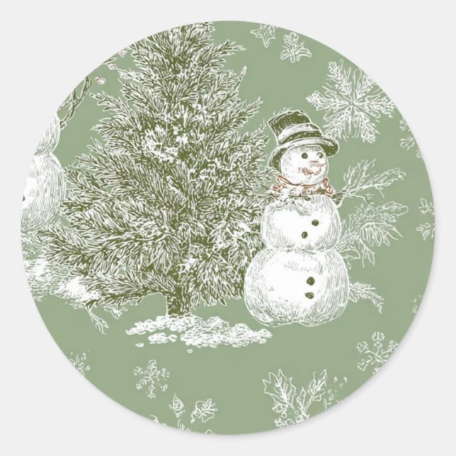 Sticker Christmas  Runt Klistermärke (Framsida)