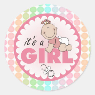 Sticker/Det är en flicka Runt Klistermärke