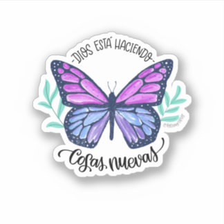 Sticker - Dios está haciendo cosas nuevas mariposa Klistermärken