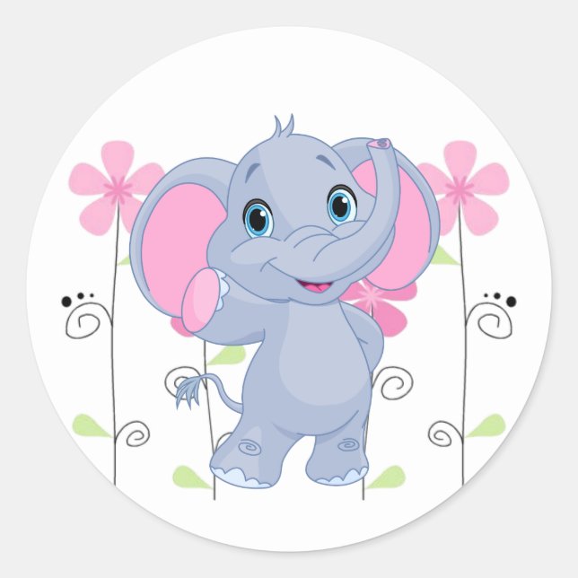 Sticker-Elephant Runt Klistermärke (Framsida)