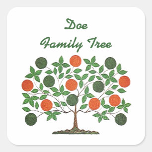 Sticker Family Träd Genealogy Scrapbooking Craft Fyrkantigt Klistermärke