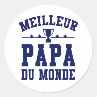 Sticker Fête des Pères - Meilleur Papa du Monde Runt Klistermärke
