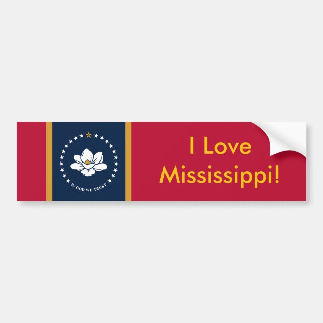 Sticker Flag of Mississippi State, USA Bildekal (Framsidan)