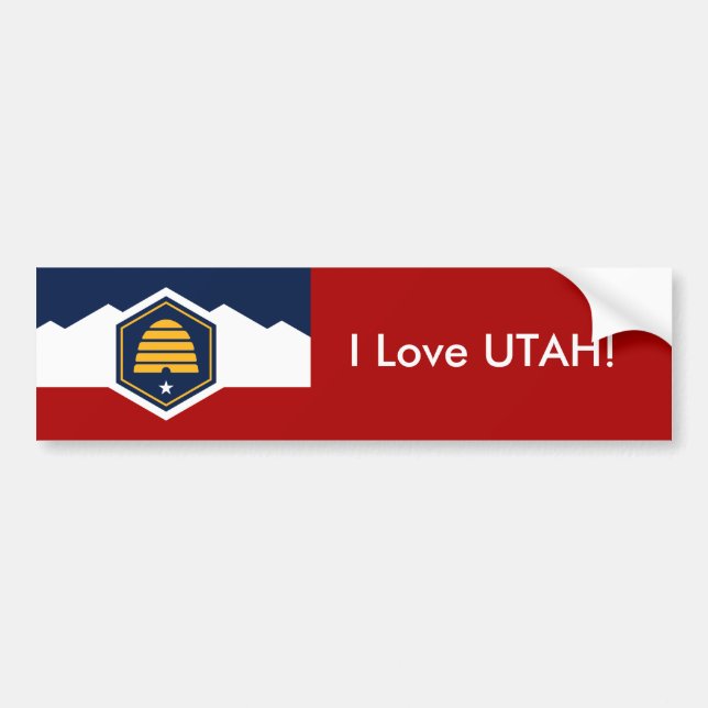 Sticker Flag of Utah, USA Bildekal (Framsidan)