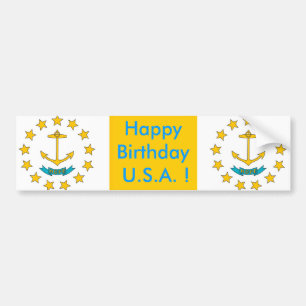 Sticker Flagga av Rhode island Bildekal