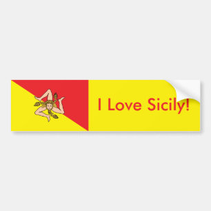 Sticker Flagga av Sicily Bildekal