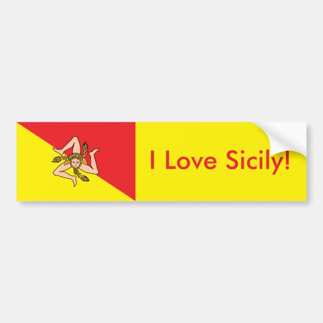 Sticker Flagga av Sicily Bildekal (Framsidan)