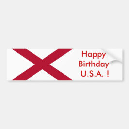 Sticker Flagga of Alabama, Grattis på födelsedagen Bildekal