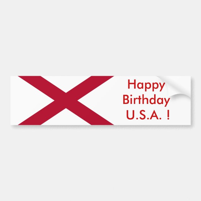 Sticker Flagga of Alabama, Grattis på födelsedagen Bildekal (Framsidan)