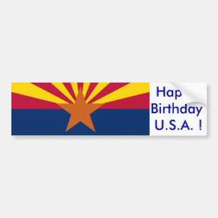 Sticker Flagga of Arizona, Grattis på födelsedagen Bildekal