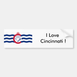 Sticker Flagga of Cincinnati, Ohio State, USA Bildekal