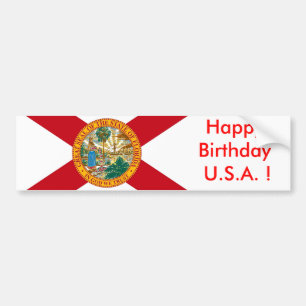 Sticker Flagga of Florida, Grattis på födelsedagen Bildekal