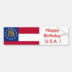 Sticker Flagga of Georgia, Grattis på födelsedagen Bildekal