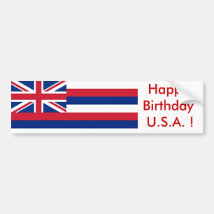 Sticker Flagga of Hawaii, Grattis på födelsedagen Bildekal