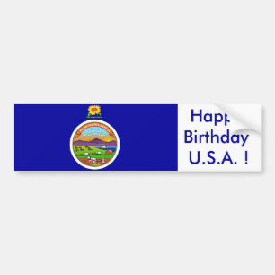 Sticker Flagga of Kansas, Grattis på födelsedagen Bildekal