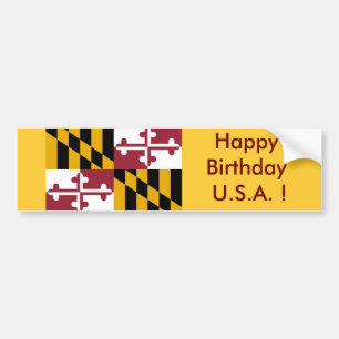 Sticker Flagga of Maryland, Grattis på födelsedage Bildekal