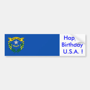 Sticker Flagga of Nevada, Grattis på födelsedagen  Bildekal