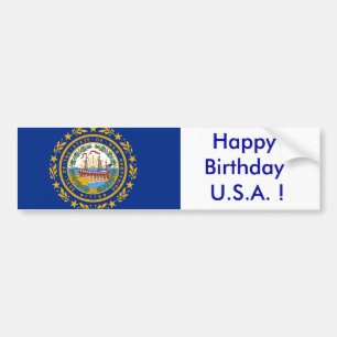 Sticker Flagga of New Hampshire Bildekal