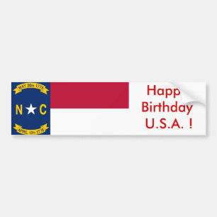 Sticker Flagga of North Carolina Bildekal