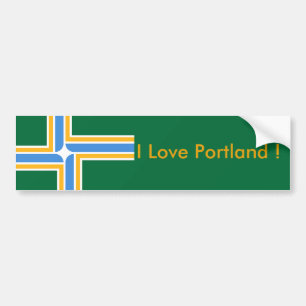 Sticker Flagga of Portland, Oregon State, USA Bildekal