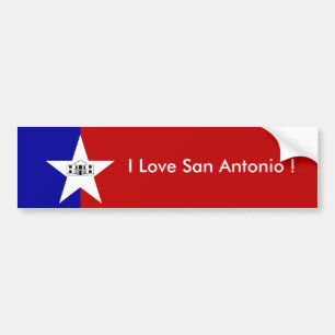 Sticker Flagga of San Antonio City, USA Bildekal