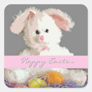 Sticker - Floppy Ear Bunny Fyrkantigt Klistermärke