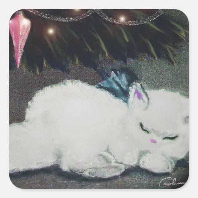 Sticker - Fluffy Fyrkantigt Klistermärke (Framsida)