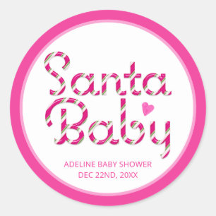 Sticker för babybabykläder för Baby Rosa Candy can Runt Klistermärke
