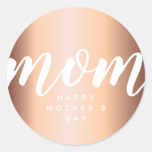 Sticker för Elegant Ro Guld Mors dag Runt Klistermärke