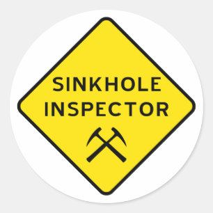 Sticker för inkhålsinspektör runt klistermärke