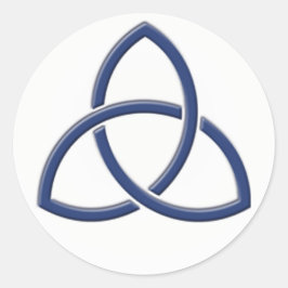 Sticker för marinblått och vitt Kärlek Knot Bröllo Runt Klistermärke