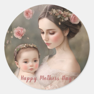 Sticker för mor och Mors dag Runt Klistermärke