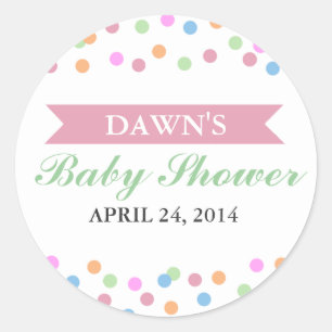 Sticker för Sprinkle Baby Shower Runt Klistermärke