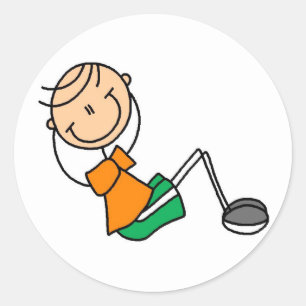 Sticker för stick figur Sit Ups Runt Klistermärke