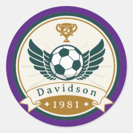 Sticker - Fotboll för fotboll - Personlig - Lägg t Runt Klistermärke