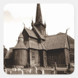Sticker Genealogy Gothic Church Grave Yard Stones Fyrkantigt Klistermärke