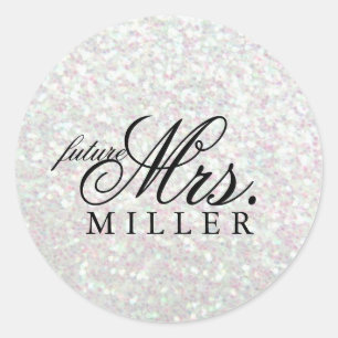Sticker - Glitter Fab framtid Mrs. Iridescent Runt Klistermärke