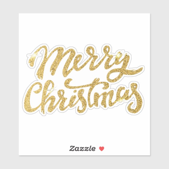 Sticker god jul Guld Glitter Klistermärken (Ark)