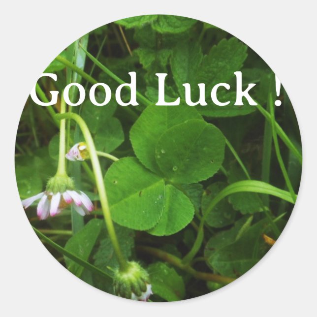 Sticker Good Luck ! Runt Klistermärke (Framsida)