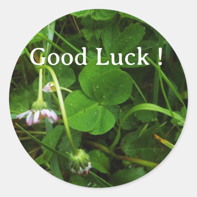 Sticker Good Luck ! Runt Klistermärke (Framsida)