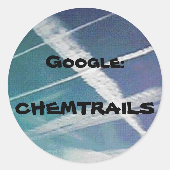 Sticker: Google Chemtrails Runt Klistermärke (Framsida)
