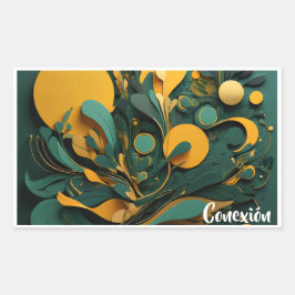 Sticker Grande Arte Biodiversidad Viva Conexión Rektangulärt Klistermärke